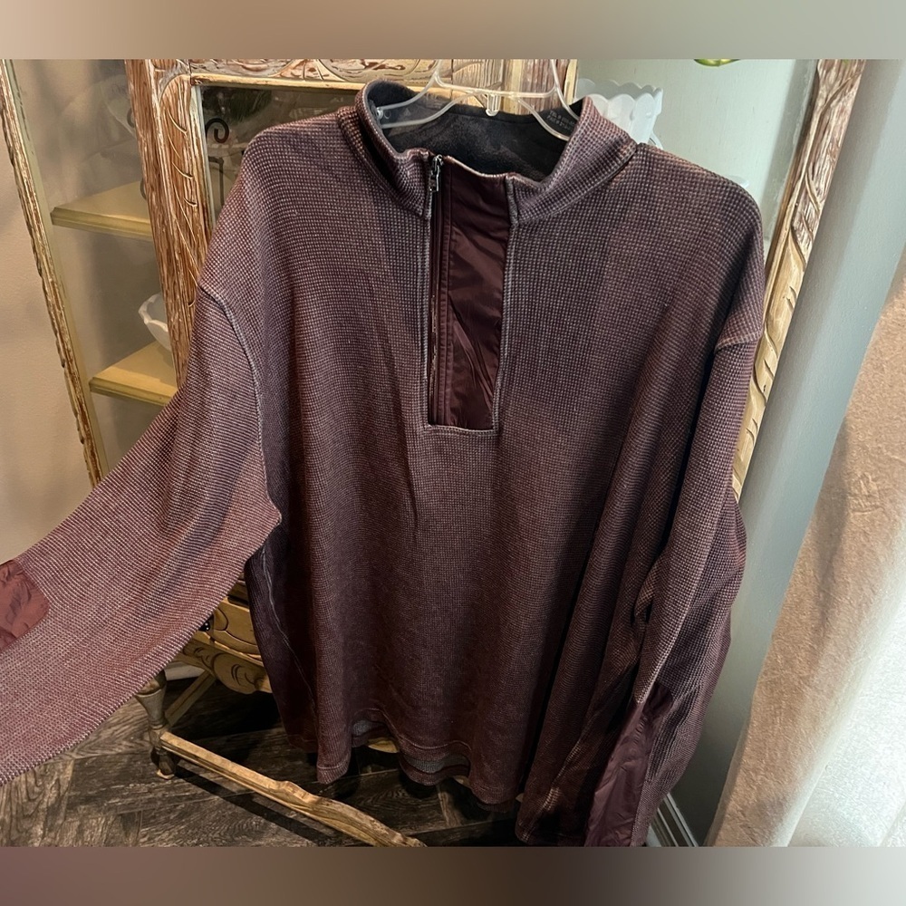 Michael Kors Mens 3X Maroon 1/4 zip Pullover Sweater - Picture 2 of 7